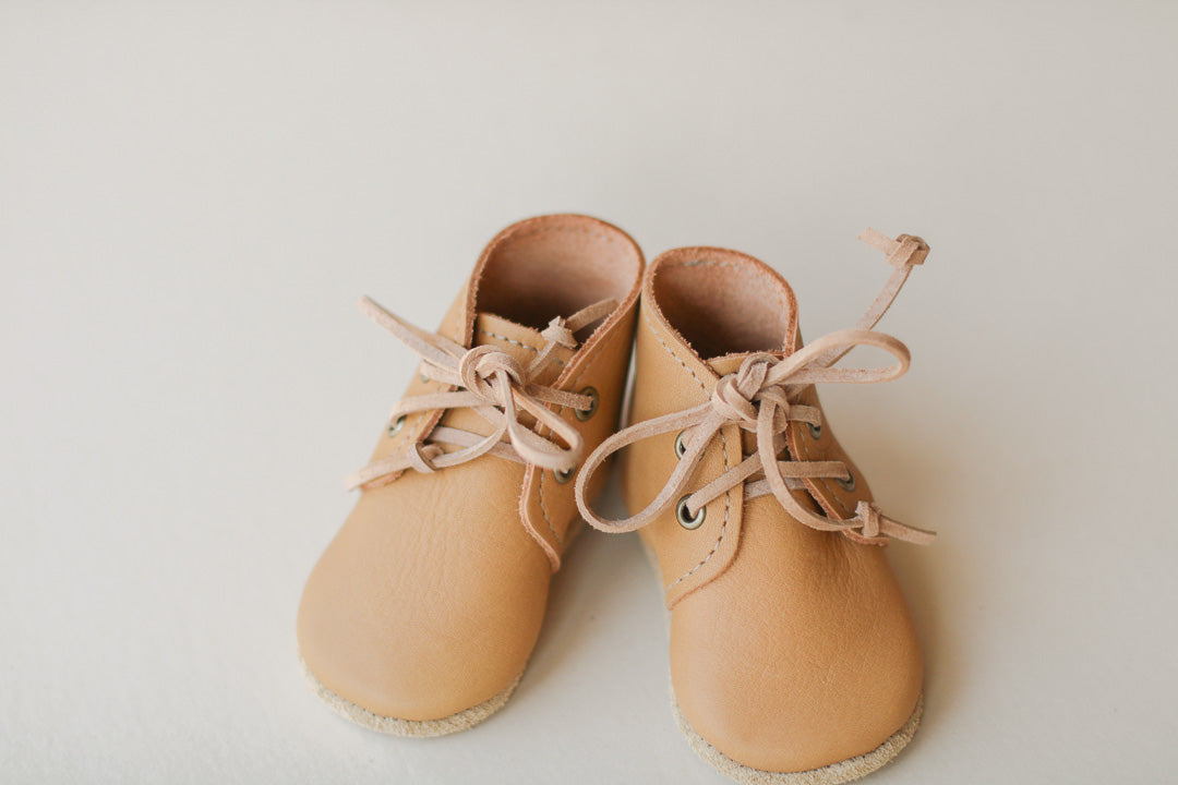 Leather Baby Boots in Honey