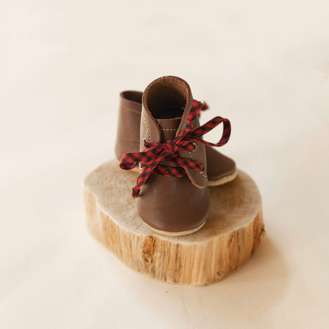 Buffalo plaid baby shops booties