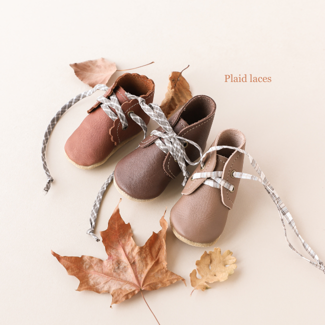 Taupe Plaid Laces