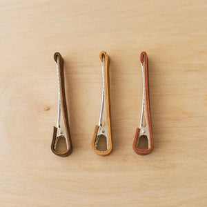 Medium Leather Barrette in Apricot
