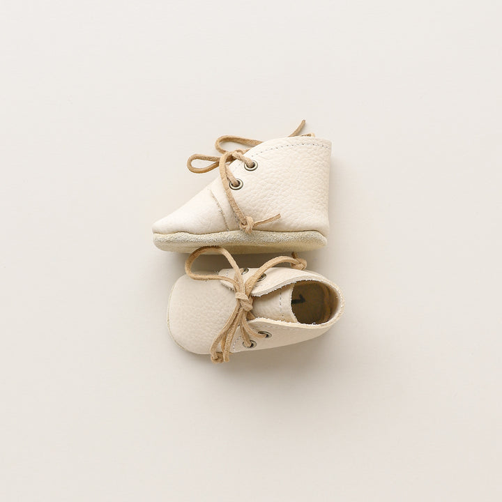 Leather Baby Boots in Almond