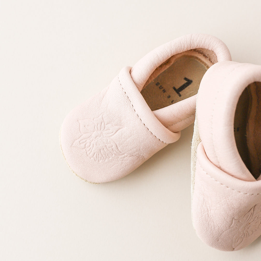 Birth Flower Slip-on Baby Shoes - Blush