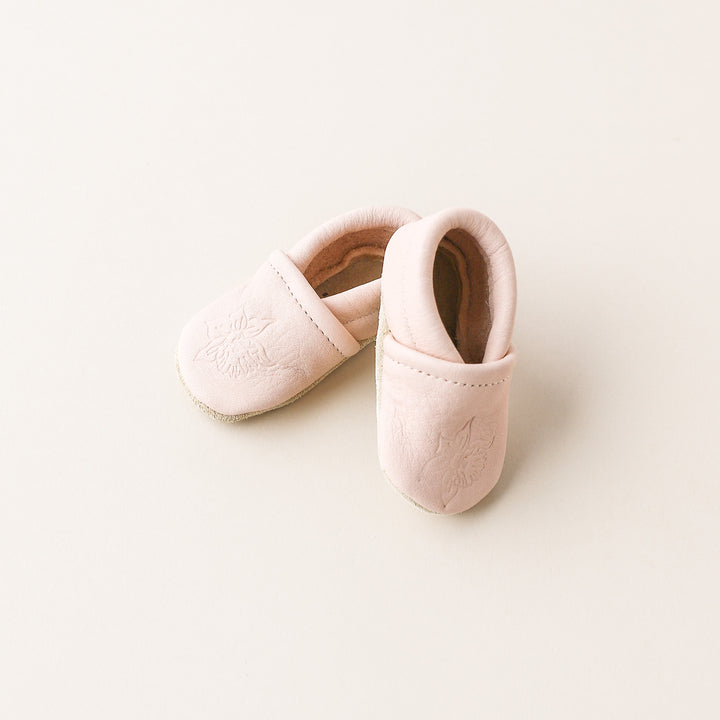 Birth Flower Slip-on Baby Shoes - Blush