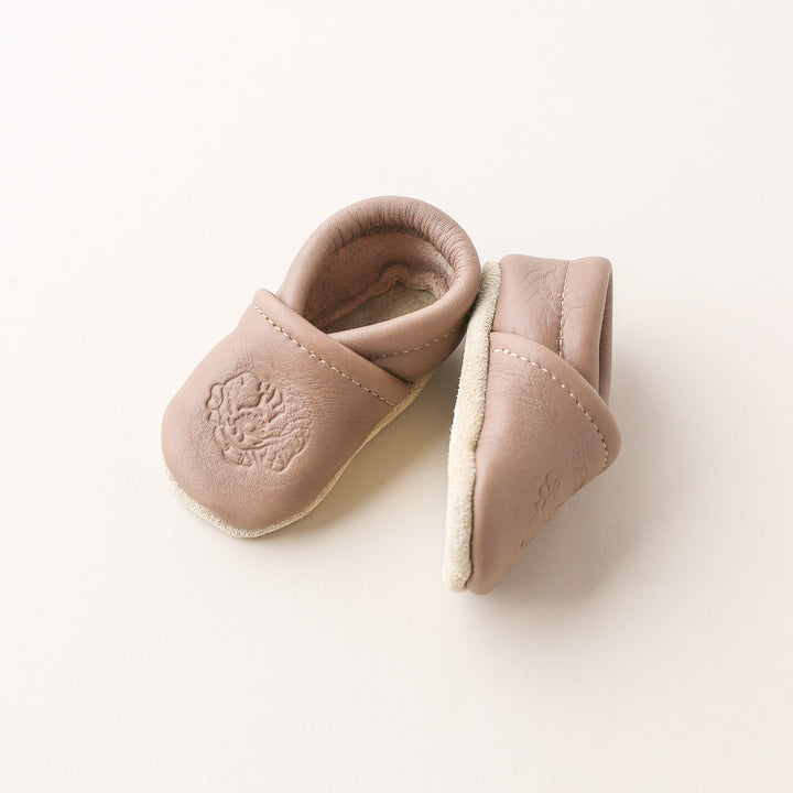 Birth Flower Slip-on Baby Shoes - Clay