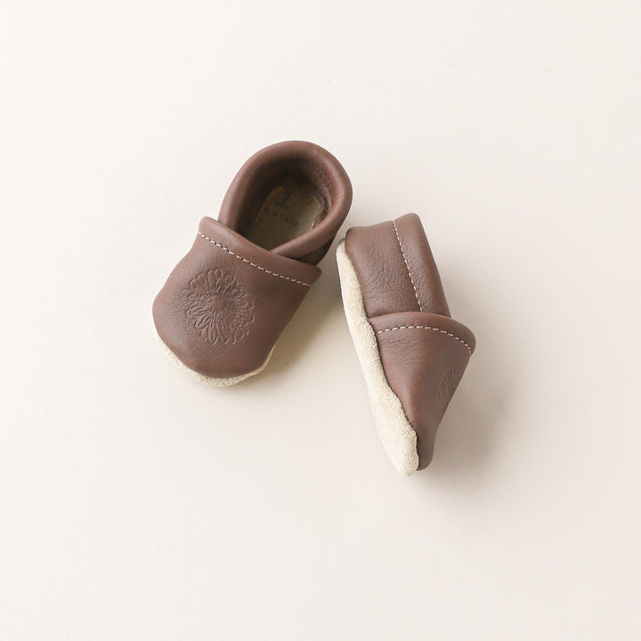 Birth Flower Slip-on Baby Shoes - Espresso