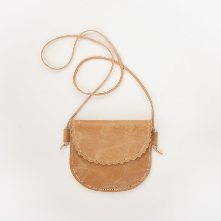Butterscotch Leather Crossbody Purse for Girls