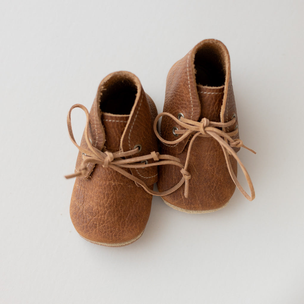 Distressed Brown Leather Baby Boots – Limited Edition