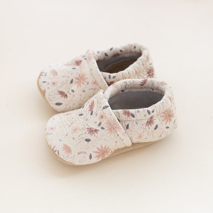 Pink Floral Slip-on Baby Shoes