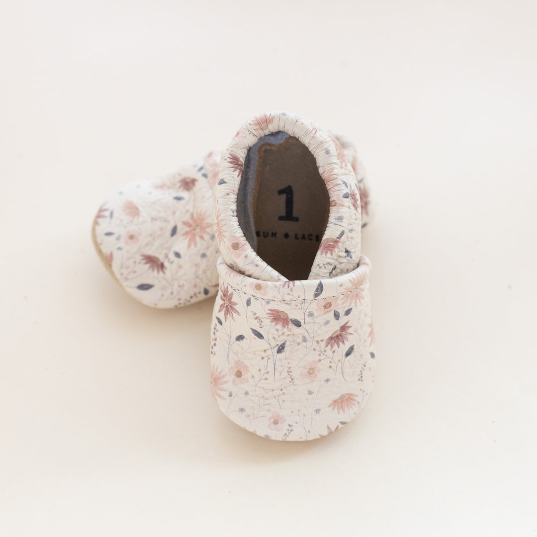 Pink Floral Slip-on Baby Shoes