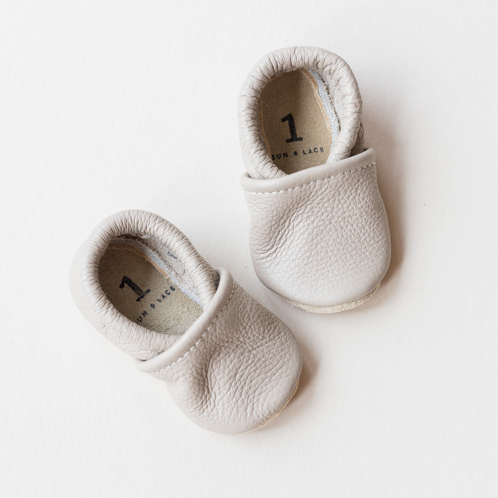 Light Gray Slip-On Baby Shoes