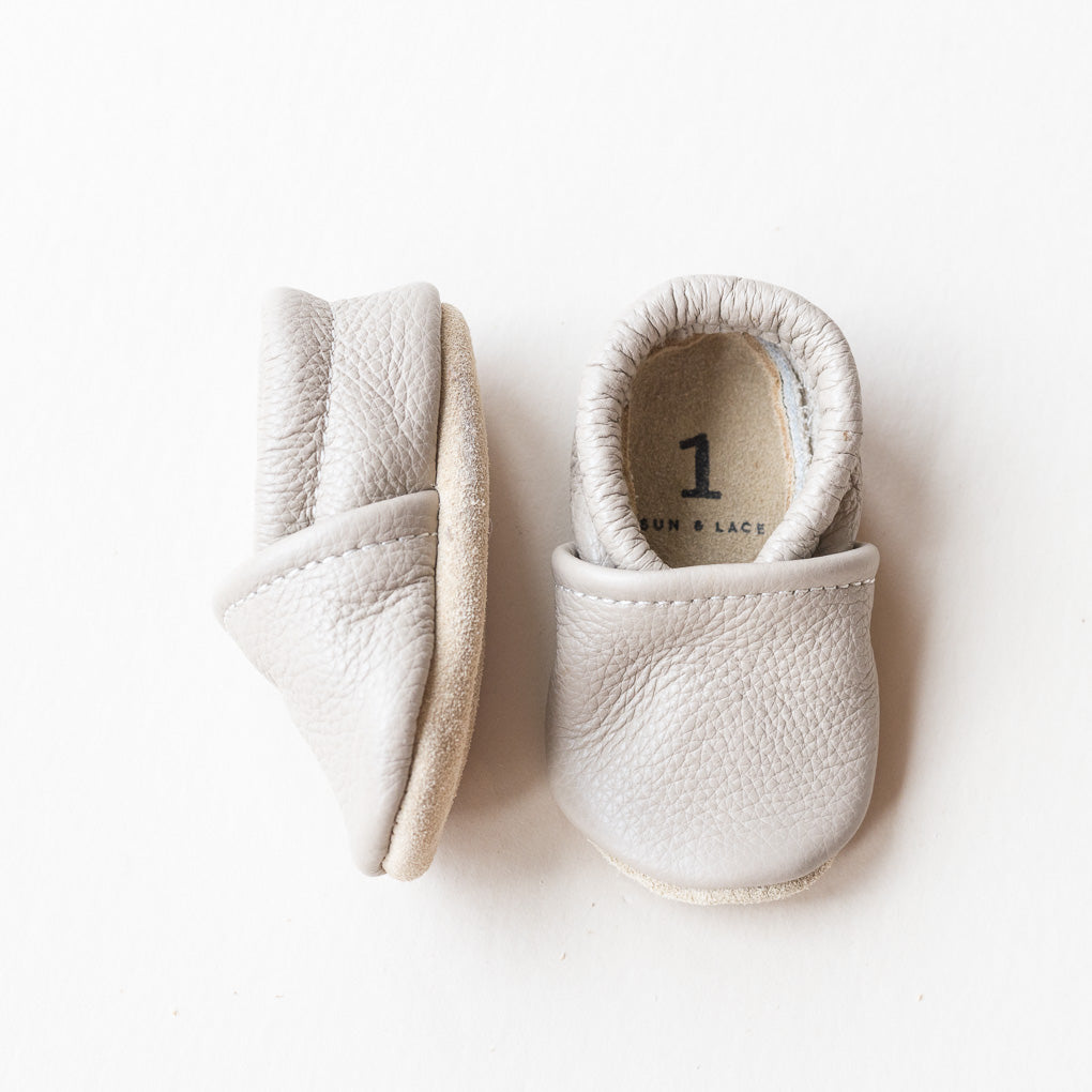 Light Gray Slip-On Baby Shoes
