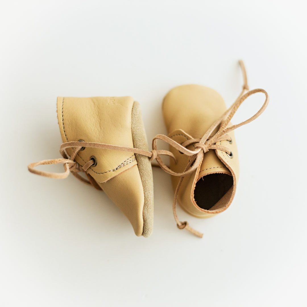 Leather Baby Boots in Honey