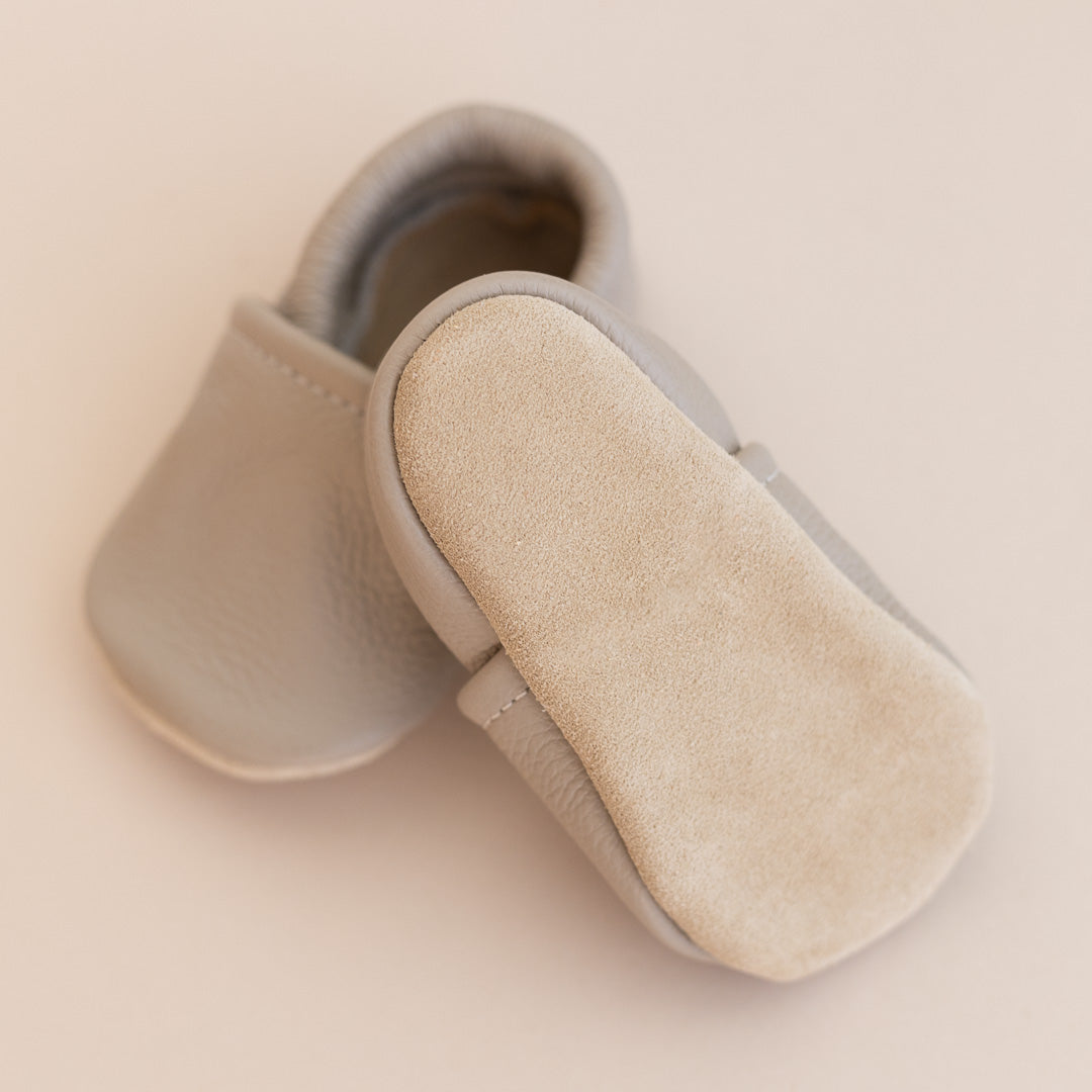 Light Gray Slip-On Baby Shoes