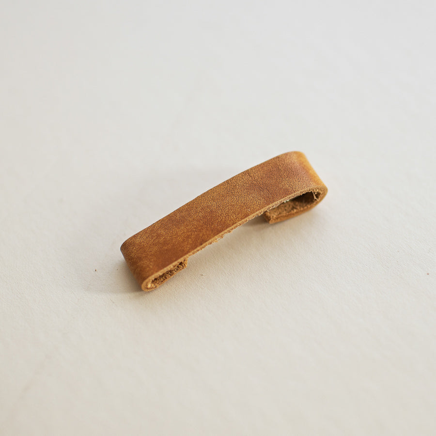 Medium Leather Barrette in Apricot