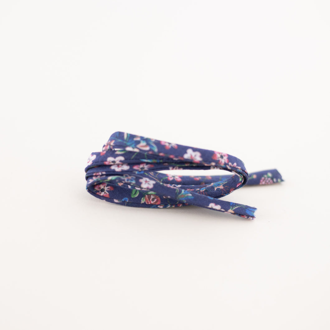 Navy Blue Floral Laces