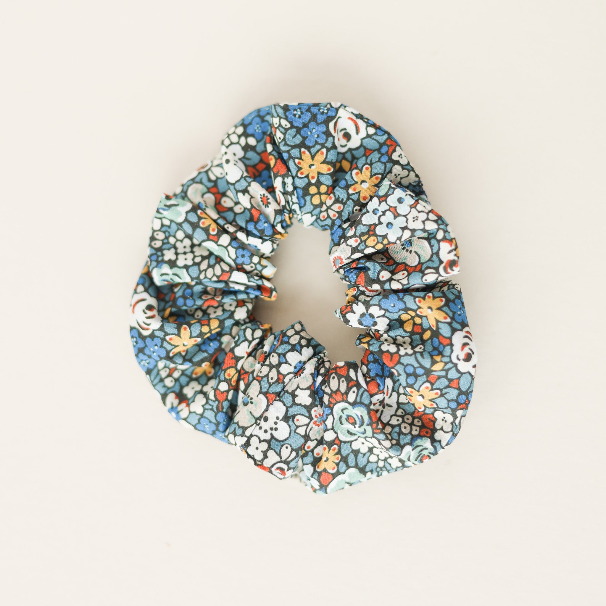 Adult Scrunchie in Blue Garden