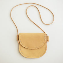 Scalloped Leather Bag in Honey