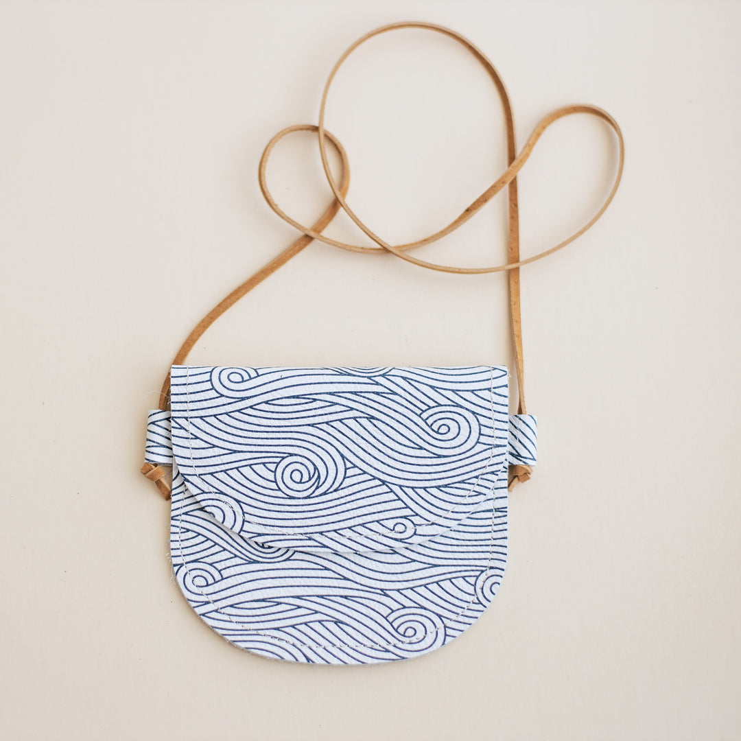 wave print little kids bag