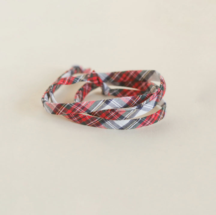 White and Red Plaid Laces