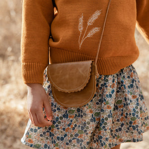light brown leather girls purse