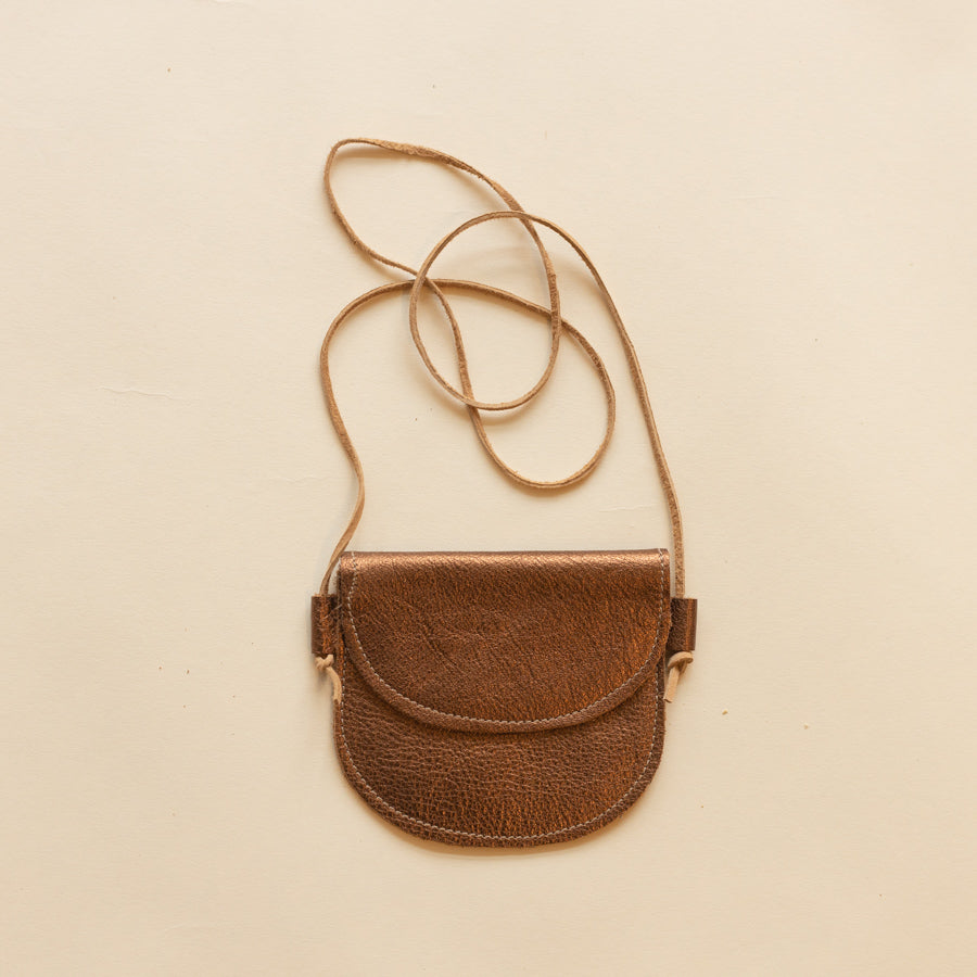 Toddler Leather Purse in Bronze